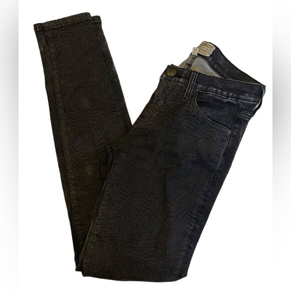 Current Elliott Black Snakeskin ankle skinny jeans Size 26 - Picture 3 of 10